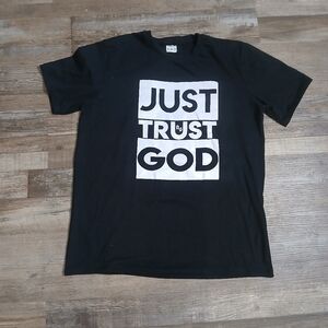 Just Trust God Black Tee for Men